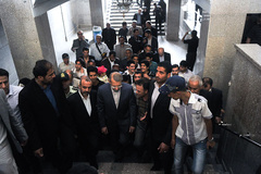 بازدید لاریجانی از حوزه انتخابی در حرم حضرت عبدالعظيم